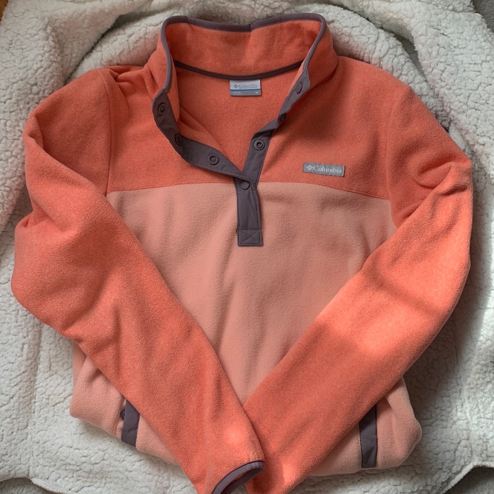 Two toned orange Columbia fleece